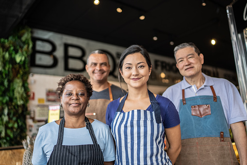 Portrait of a market's employees