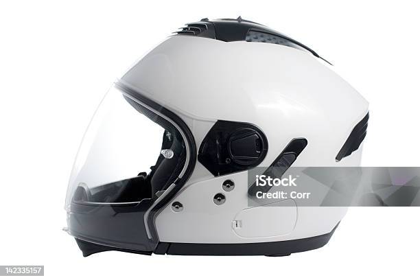 White Motorcycle Helmet Stock Photo - Download Image Now - Helmet, Motorcycle, Crash Helmet