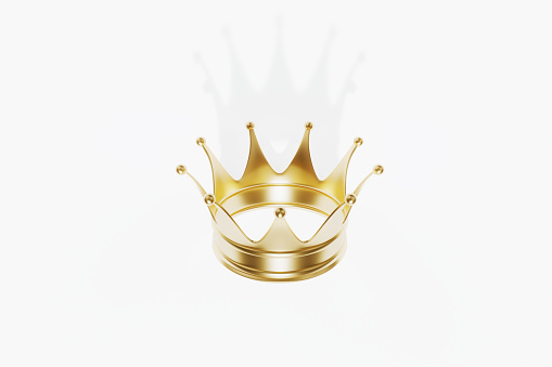 Elegance luxury royal crown on satin, silk background