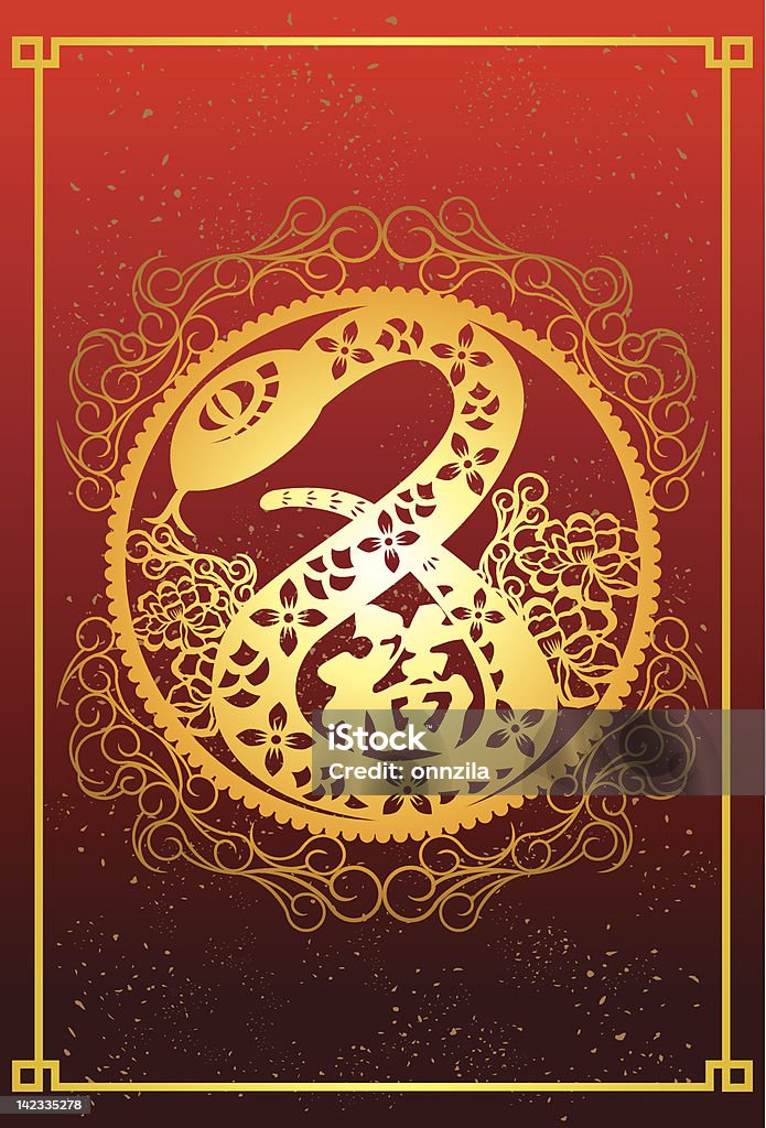 Chinese Zodiac - Snake Design The snake icon is one of the Chinese zodiac, and represent the 2013 Chinese  New Year - Snake's year. Asian Culture stock vector