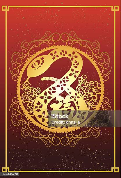 Chinese Zodiac Snake Design Stock Illustration - Download Image Now - Asian Culture, Asian and Indian Ethnicities, Astrology Sign