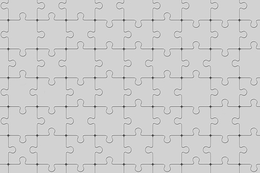 Blank puzzle seamless pattern. 3d illustration.