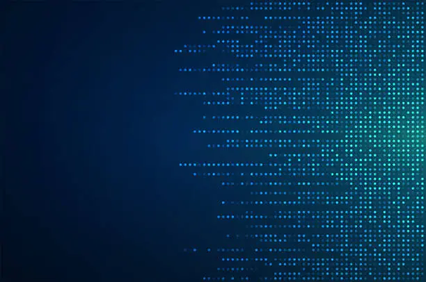 Vector illustration of Digital technology background. Digital data dot blue pattern pixel background