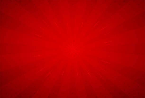 красный фон с солнечными лучами - red background stock illustrations