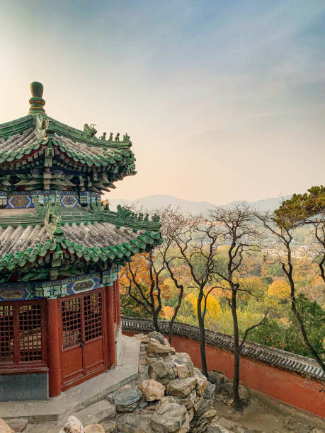 istock Chinese building with a view in the background 1423362398