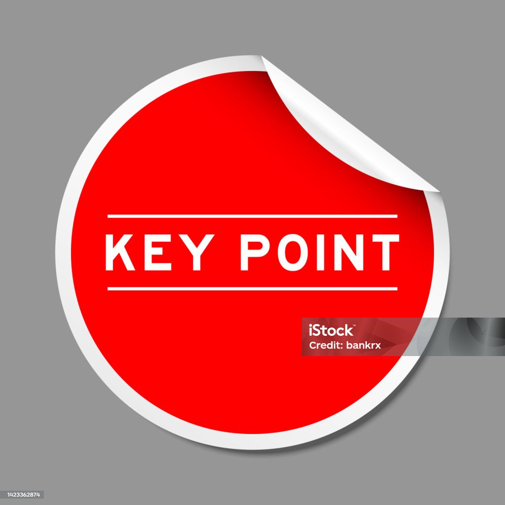 Key Point Stickers Red Color Peel Sticker Label With Word Key Point On Gray Background ...
