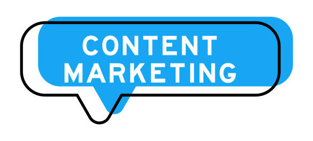 istock Speech banner and blue shade with word content marketing on white background 1423363483