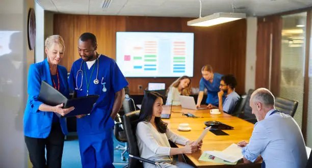 Photo of hospital staff meeting