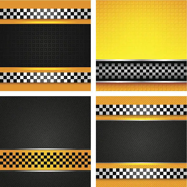 Vector illustration of Taxi cab set background