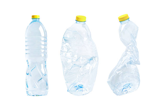 istock Plastic water bottle with empty crumpled used isolated on white background, reuse, recycle, pollution, environment, ecology, waste concept. 1423368648