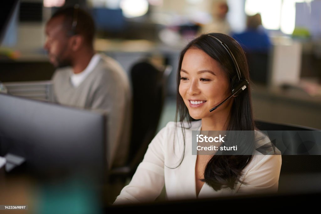 call center worker Customer Service Representative Stock Photo