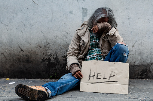Homeless man portrait