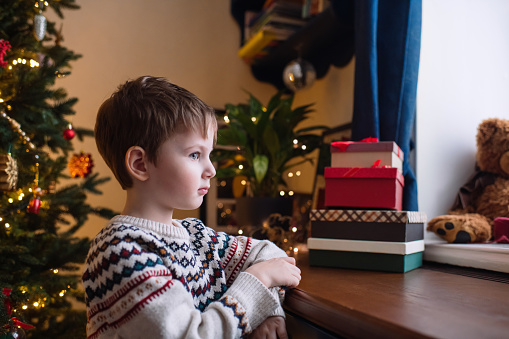 Child at home in Christmas