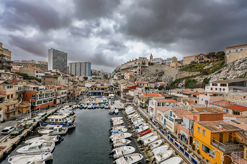 Downtown Marseille, France : Vallon des Auffes cove and harbor