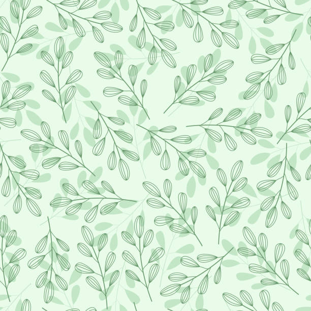 Elegant floral seamless pattern of abstract branches. Repeat texture background. Composite overlay design for surface printing Elegant ditsy foliage texture. Vector floral seamless pattern design of exotic abstract leaves. Trendy repeating texture.  Composite overlay background for wallpaper, surface printing and textile jungle leaf pattern stock illustrations