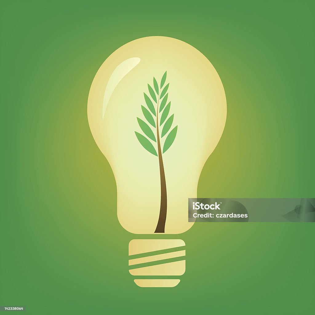 Lumière par la nature - clipart vectoriel de Ampoule électrique libre de droits