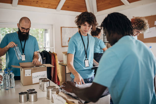 istock People sorting donations for the homeless 1423383370