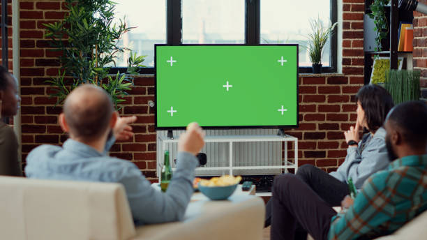 istock Multiethnic group of friends looking at greenscreen 1423385229