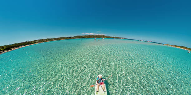 istock Drone view of man kayaking in Corsica 1423385461