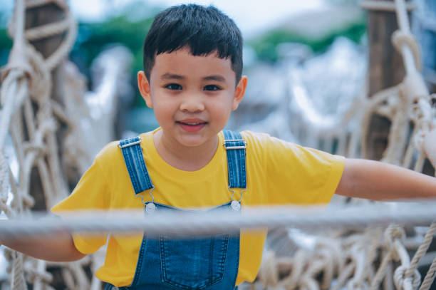 istock Asian boy playing  in playground 1423386505