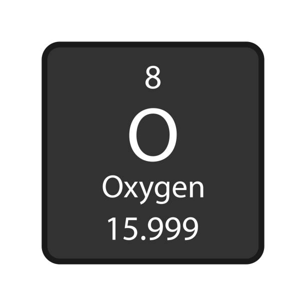 ilustraciones, imágenes clip art, dibujos animados e iconos de stock de símbolo de oxígeno. elemento químico de la tabla periódica. ilustración vectorial. - tabla periódica de elemento de oxígeno