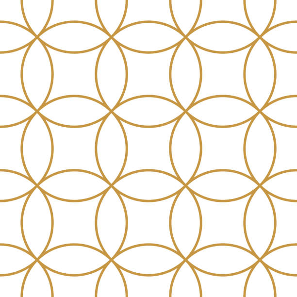 ilustrações de stock, clip art, desenhos animados e ícones de art deco seamless pattern with golden circles. round shapes. vector background. - pattern art deco circle backgrounds