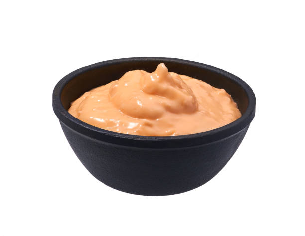 istock Shrimp sauce in  black bowl isolated on white background 1423400577