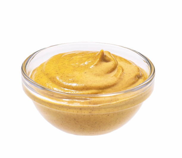 istock Mustard sauce, mustard in bowl isolated on white 1423400626