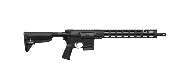istock Modern automatic rifle isolated on white background. Weapons for police, special forces and the army. Automatic carbine. Assault rifle on white back. 1423416842
