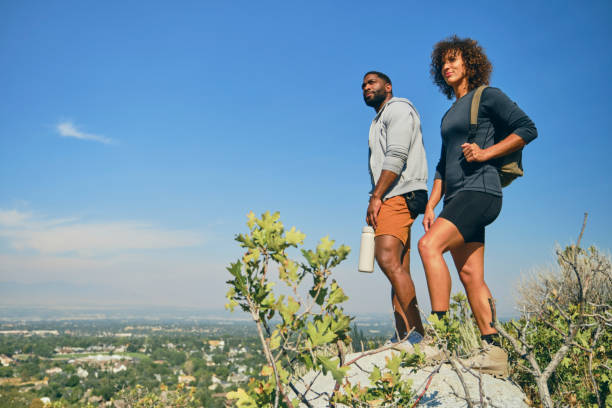 Free Stock Photo of Couple Standing on Mountain Top | Download Free ...