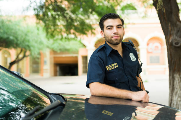 istock Caucasian policeman on duty ready to fight crime 1423419396