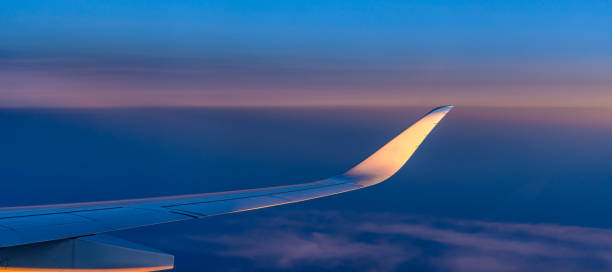 Airplane wings stock photo