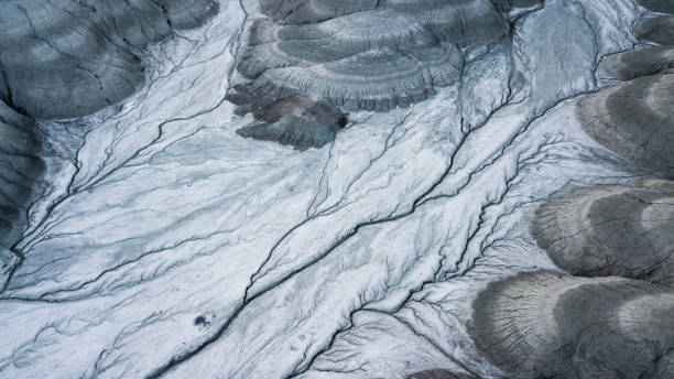 istock Natural pattern view with geological landforms, abstract background Aerial view 1423421045