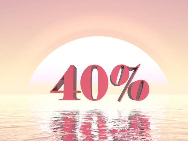 istock 40 percent Off pink sunset over the ocean - 3D render 1423425621