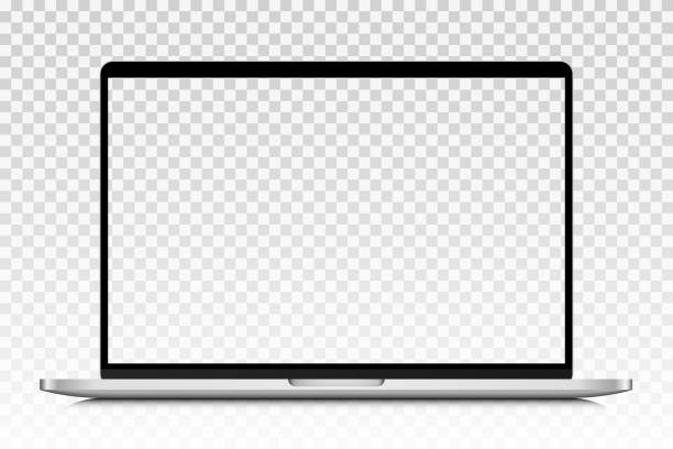 空白の画面を持つ背景のない孤立したラップトップモックアップ。ロイヤリティフリーのイラストをストック。 - 模型点のイラスト素材／クリップアート素材／マンガ素材／アイコン素材