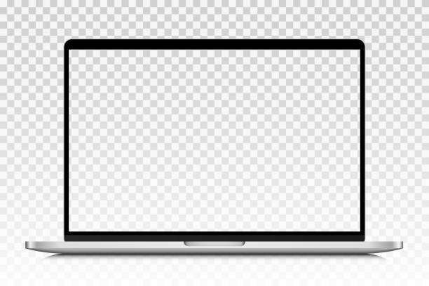 bildbanksillustrationer, clip art samt tecknat material och ikoner med isolated laptop mockup without background with blank screen. stock royalty free illustration. - laptop