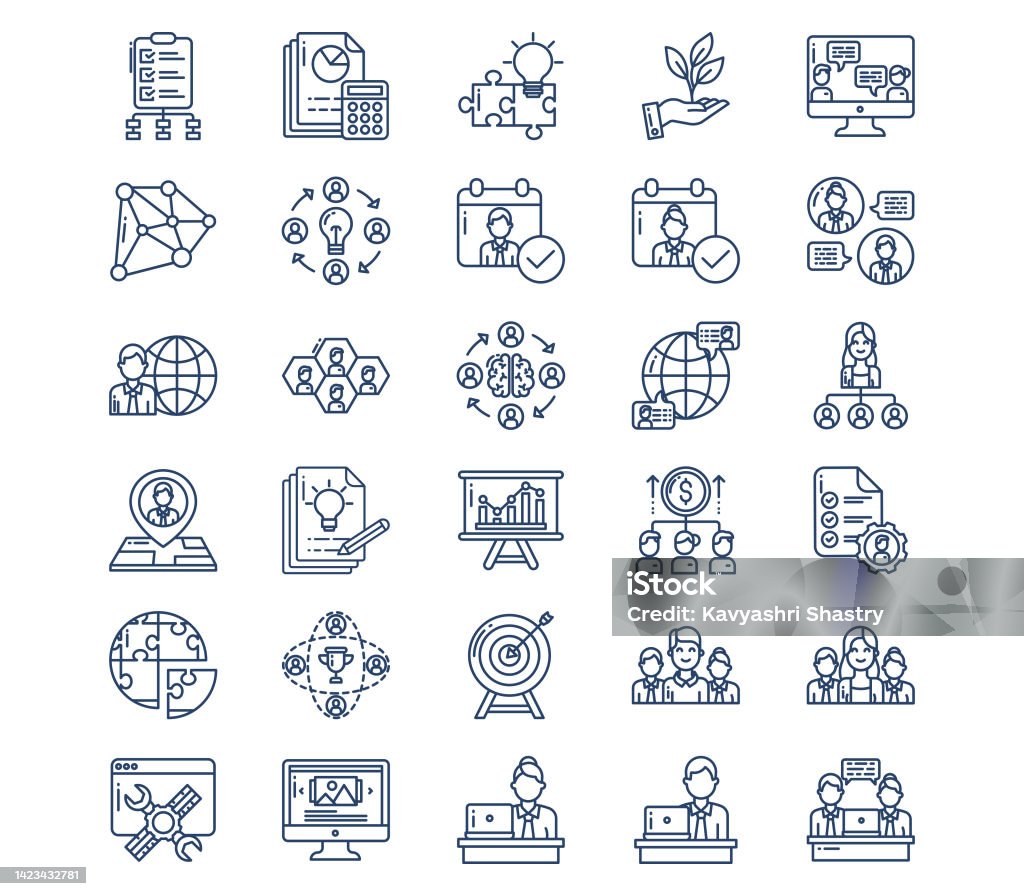 Project Work And Software Development Set Stock Illustration - Download ...