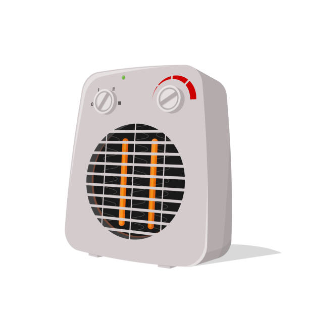 illustrazioni stock, clip art, cartoni animati e icone di tendenza di illustrazione vettoriale di un termoventilatore - electric heater