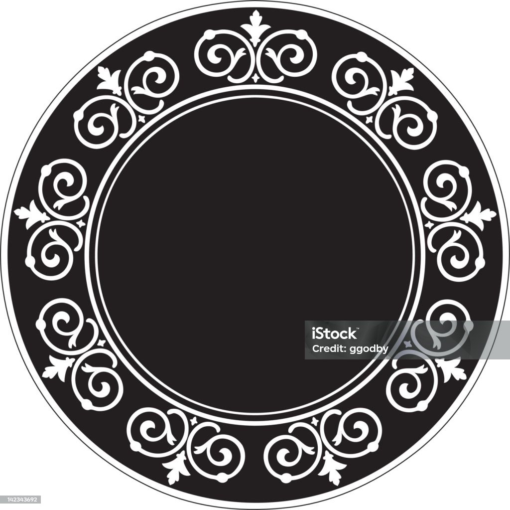 Simple Scroll Round Frame Round Scroll2 Stock Illustration - Download Image Now - Border - Frame ...