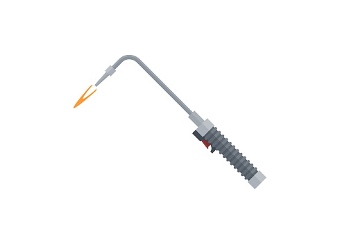 Simple flat illustration of a welding torch.
