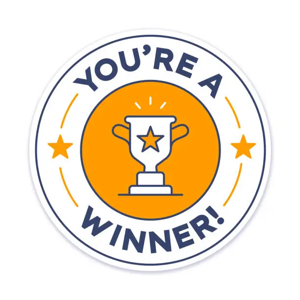 Vector illustration of You're a Winner Badge