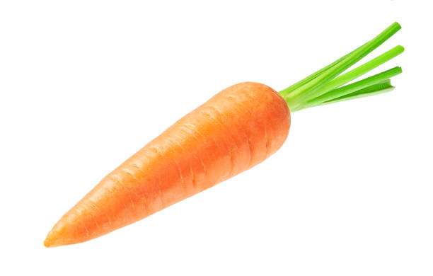 Fresh carrot isolated on white background.Close-up of carrot stock photo
