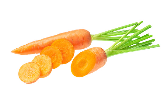 Carrot isolated on white background, cut out. Full depth of field.