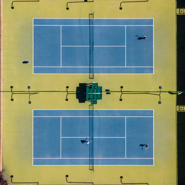istock Tennis court view from above. 1423447643