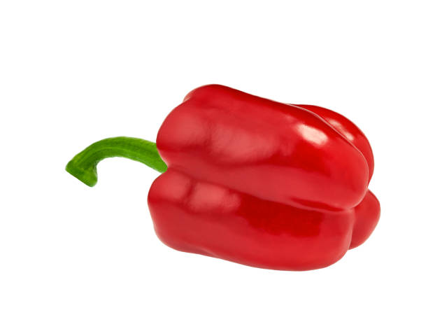istock Fresh red bell pepper isolated on white background.Clipping Path 1423448947