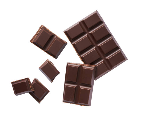 istock Dark chocolate isolated on white background, top view. 1423451833