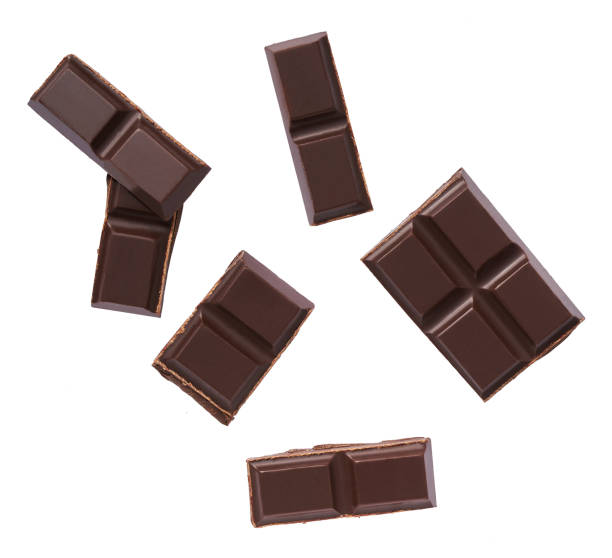 istock Dark chocolate isolated on white background, top view. 1423451843