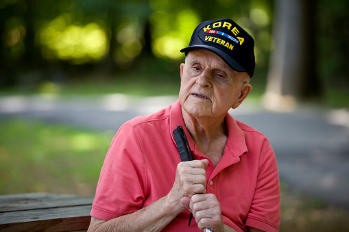 Veteran in public park