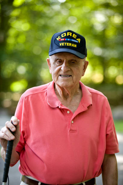 istock Blind Korean War Veteran smiling looking at camera 1423458140