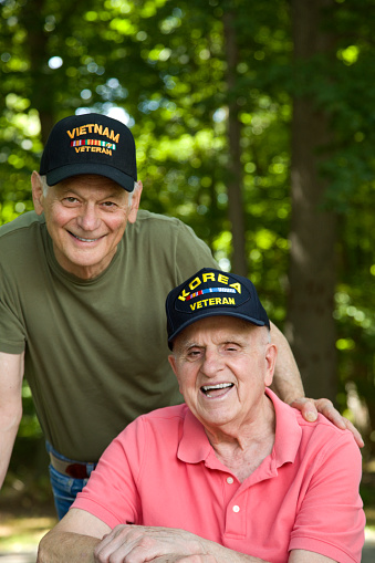 Veterans in public park